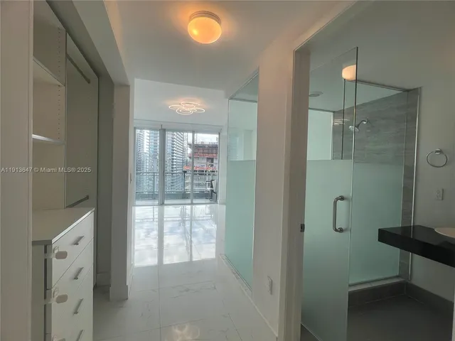 a bathroom with a shower
