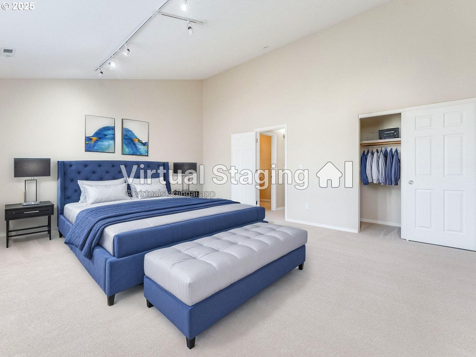 5641 Southeast Chase Loop Gresham, OR 97080 - Photo 22 of 39 a bedroom with a bed and a lamp