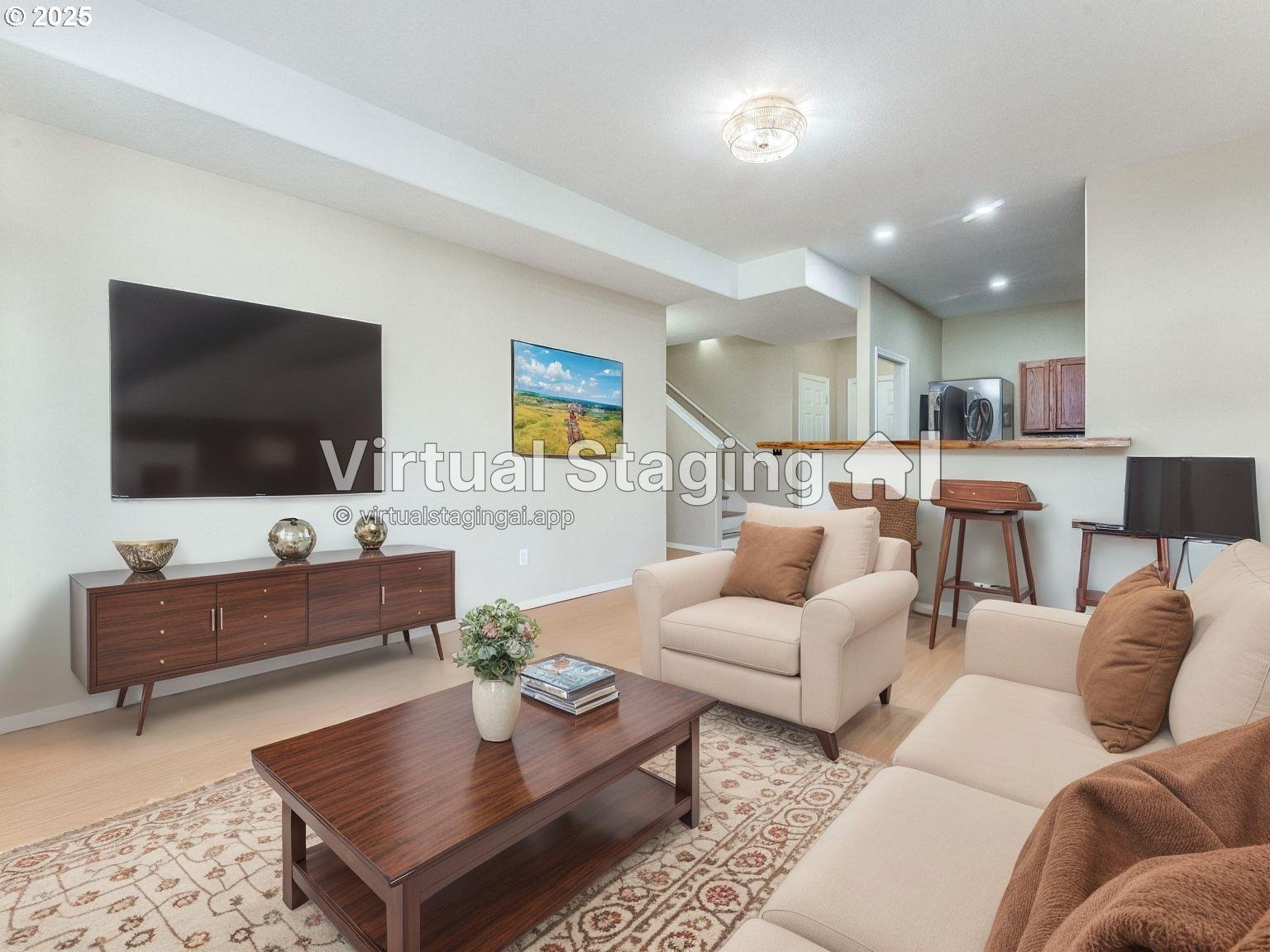 5641 Southeast Chase Loop Gresham, OR 97080 - Photo 29 of 39 a living room with furniture and a flat screen tv