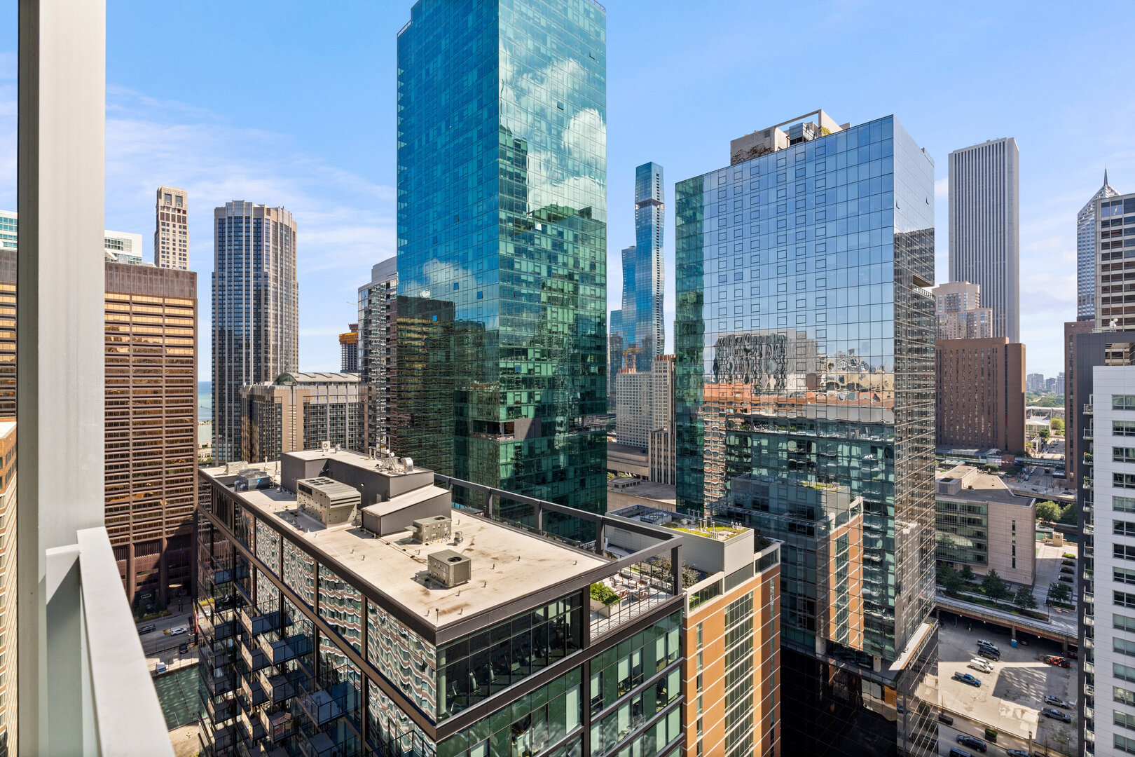 550 North St Clair Street, Unit 2502 Chicago, IL 60611 - Photo 34 of 53 a view of a balcony with chairs