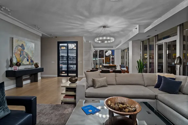 a living room with furniture