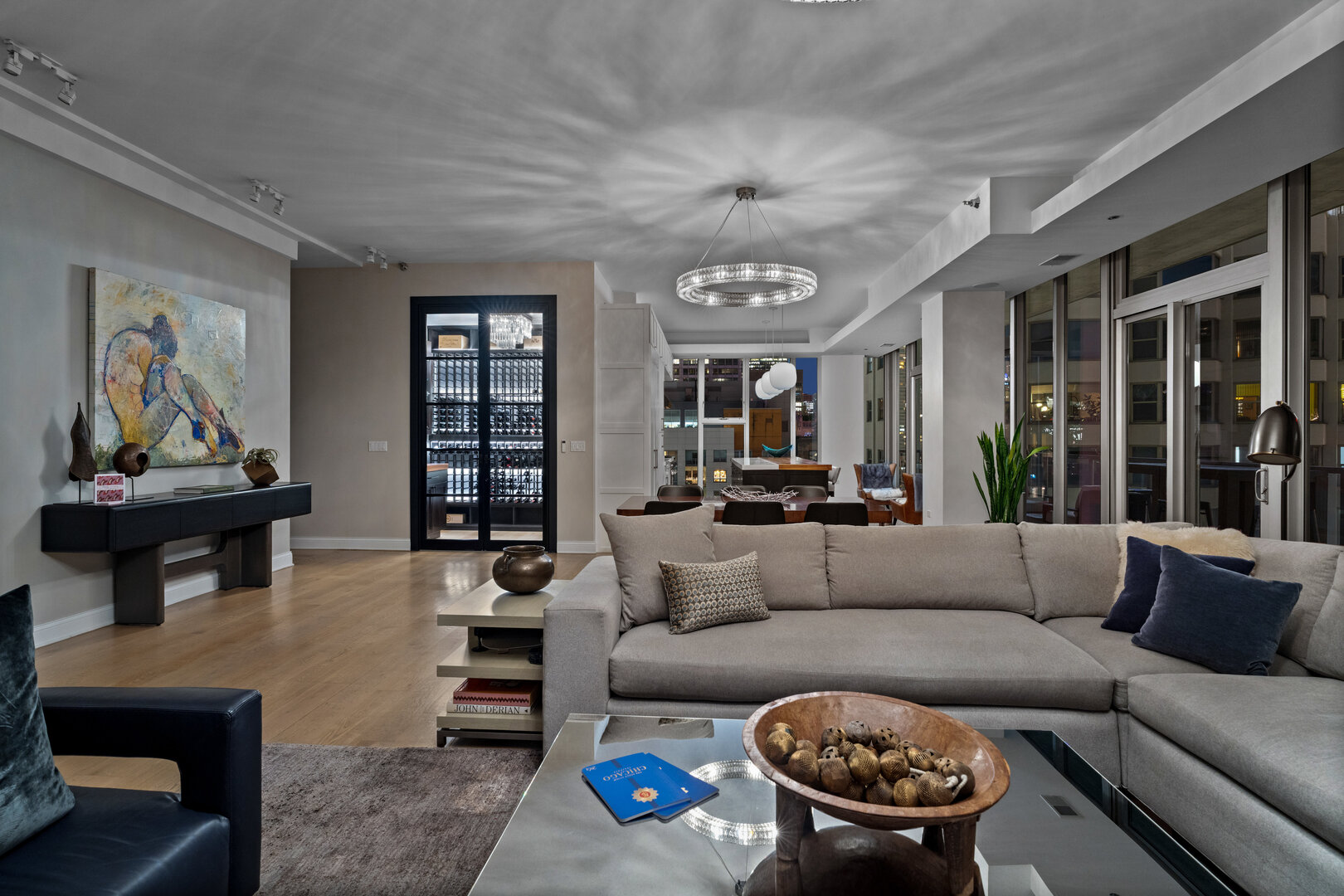 550 North St Clair Street, Unit 2502 Chicago, IL 60611 - Photo 47 of 53 a living room with furniture and a large window