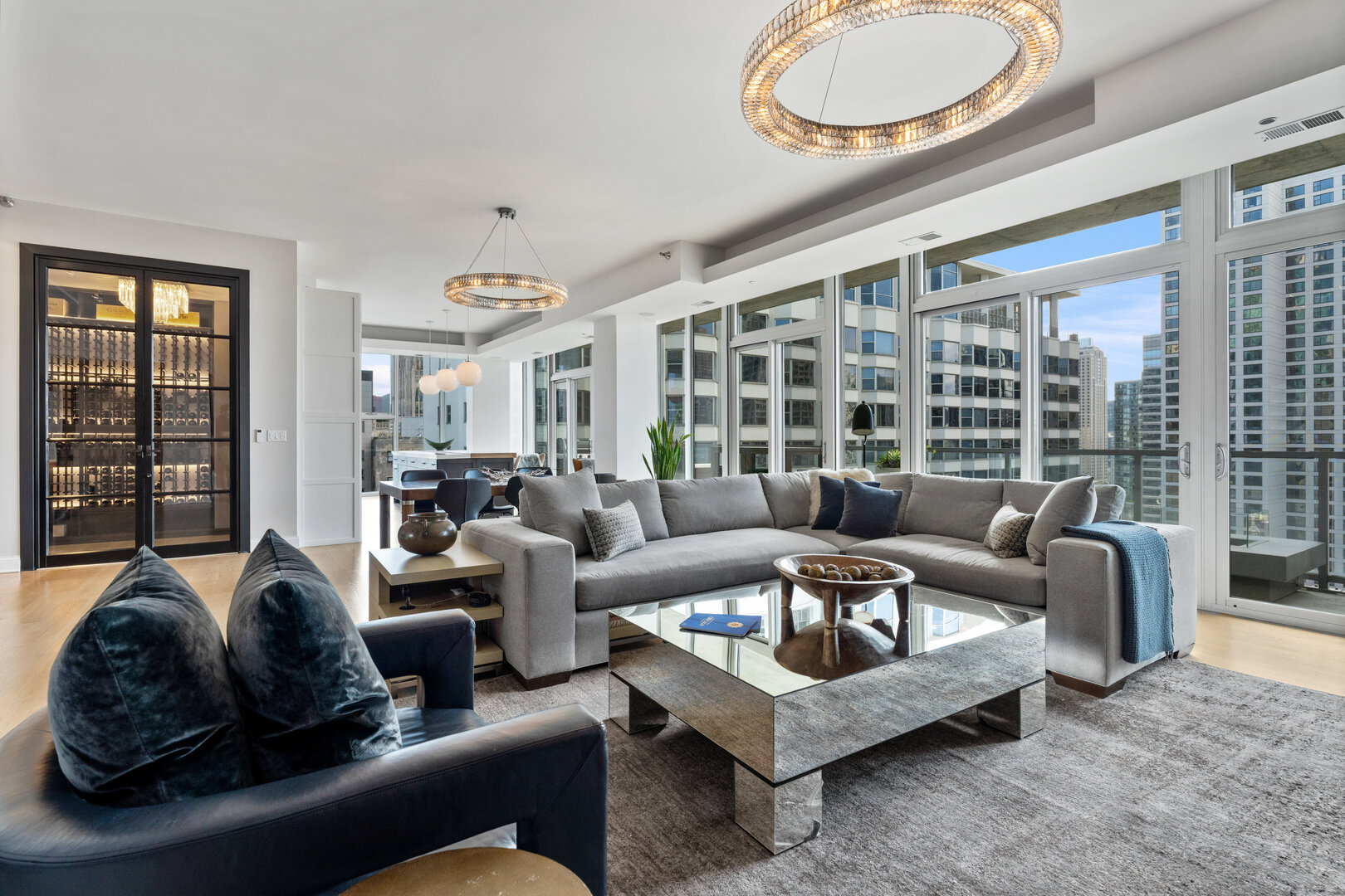 550 North St Clair Street, Unit 2502 Chicago, IL 60611 - Photo 7 of 53 a living room with furniture and a large window