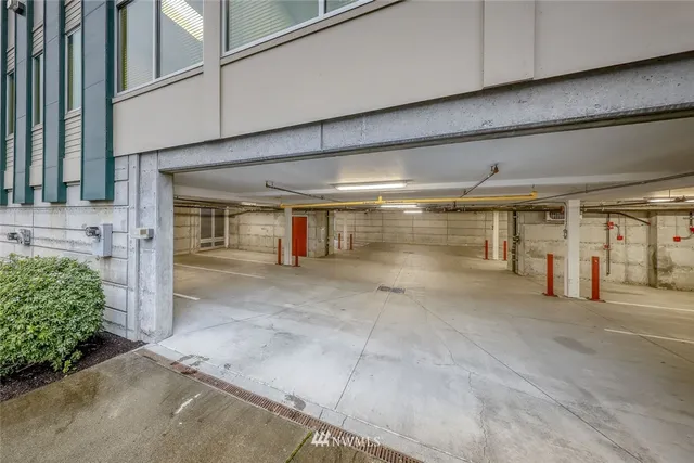 a front view of a building with street view