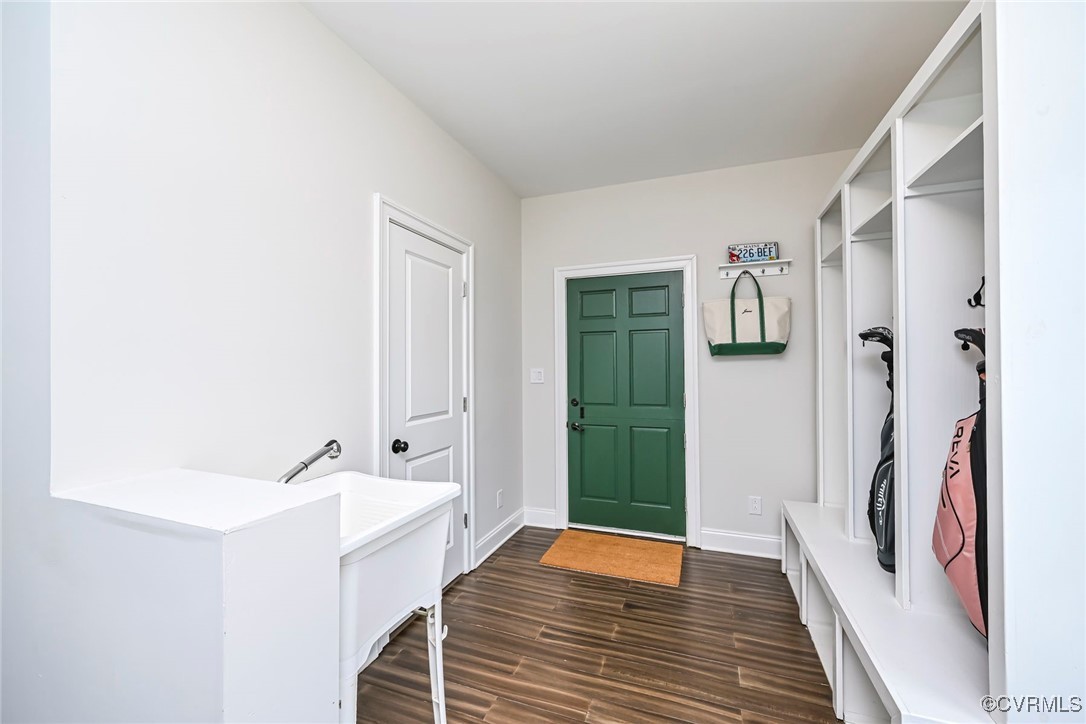 16093 Union Church Road Beaverdam, VA 23015 - Photo 33 of 42 Mudroom featuring dark wood finished floors and ba