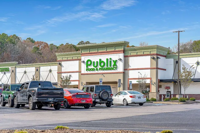 a car parked in front of a building