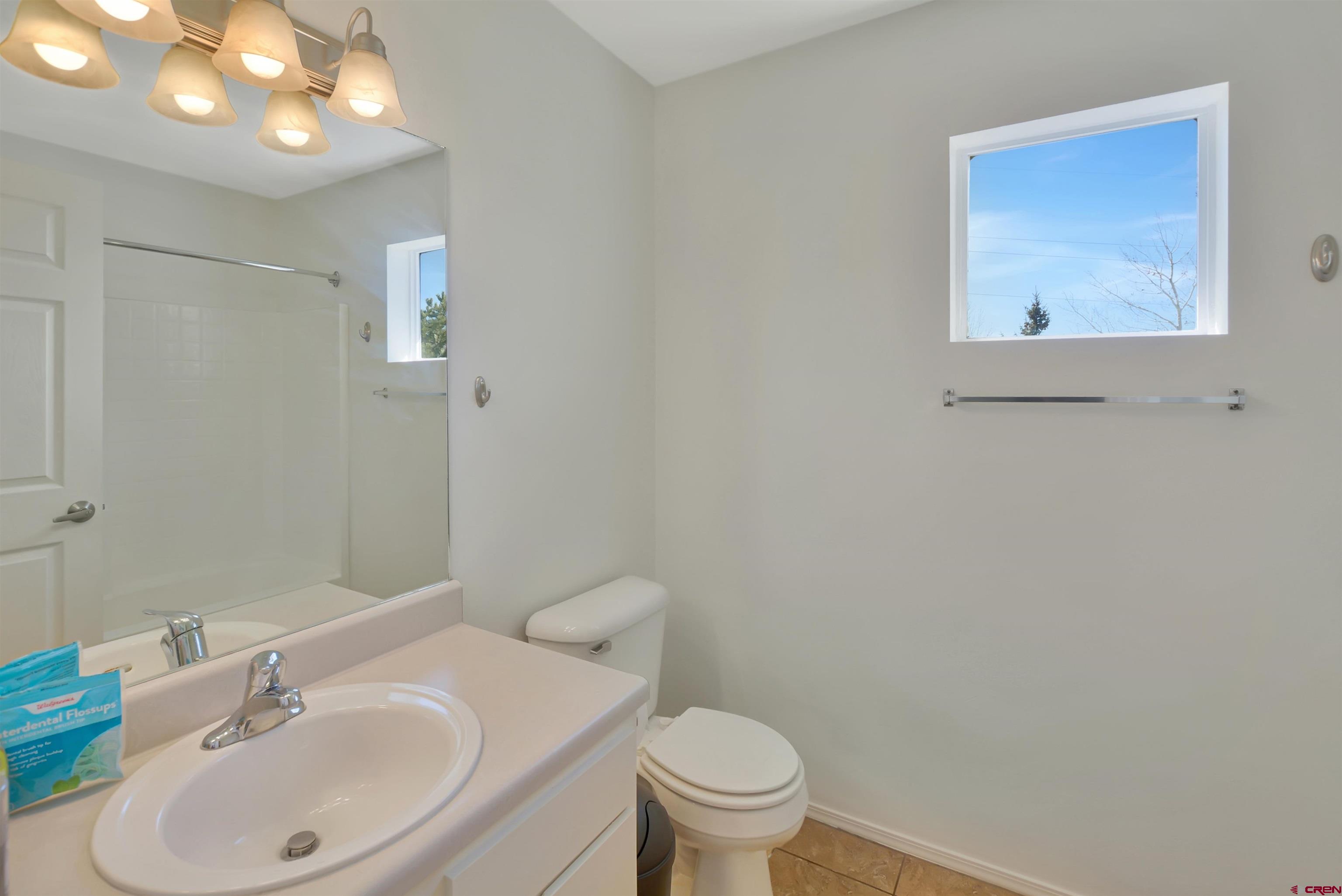 1100 Goeglein Gulch Road, Unit 223 Durango, CO 81301 - Photo 6 of 25 a bathroom with a toilet sink and mirror