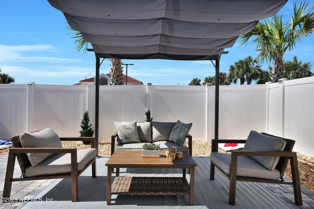 a outdoor space with a couch