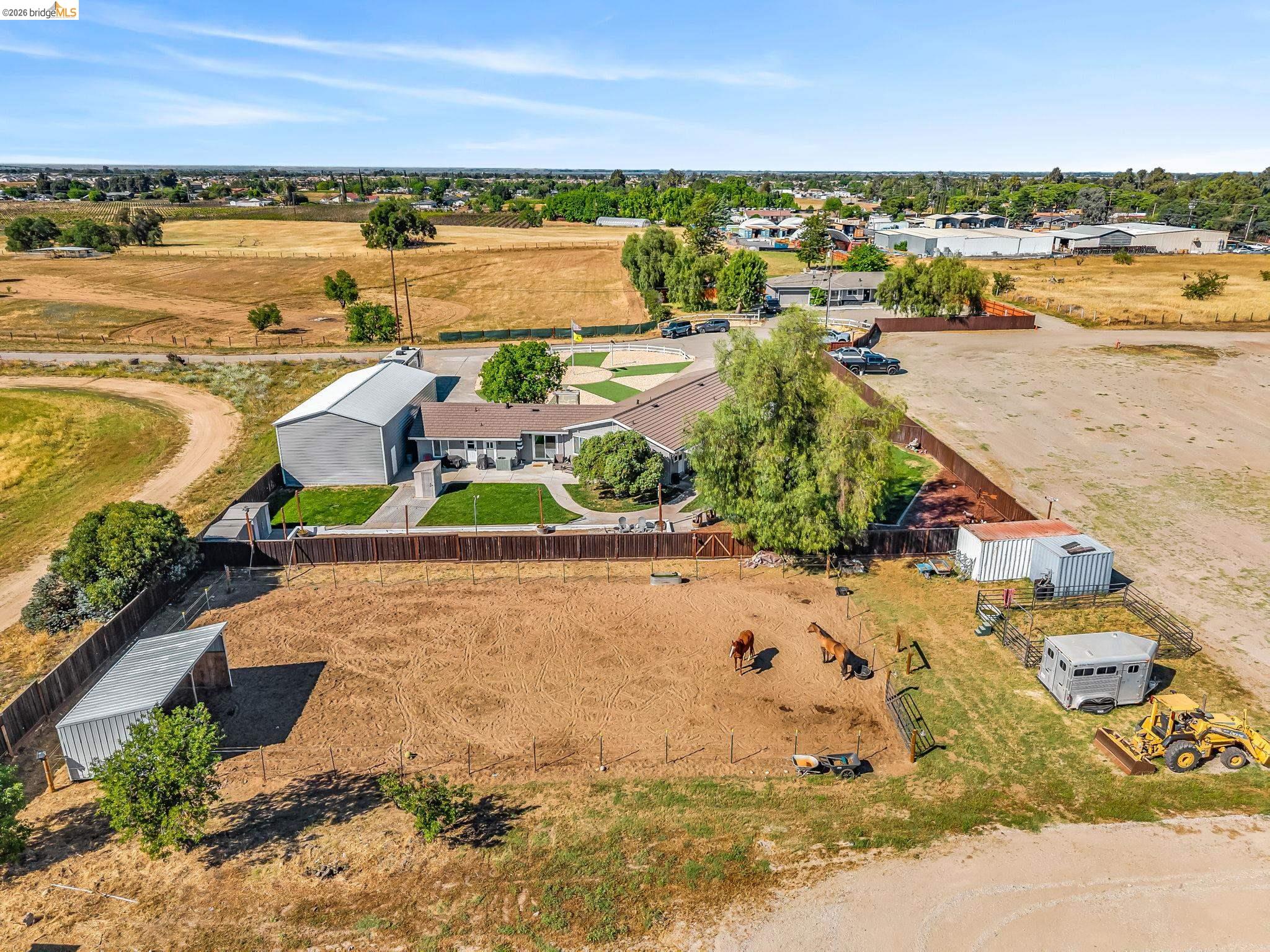 59 Old Stagecoach Road Brentwood, CA 94513 - Photo 62 of 70 Expansive property featuring a ranch-style residence with a large metal workshop