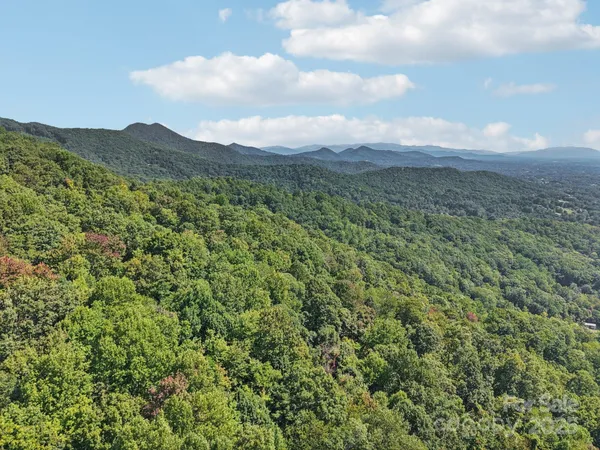 a view of a mountain in the distance in a field
