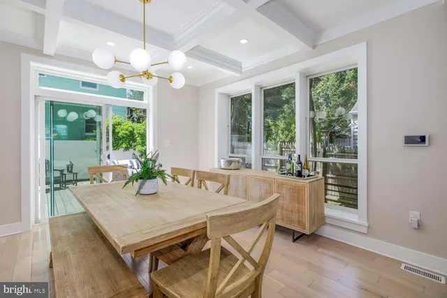 a view of a patio with couches and a potted plant on a table
