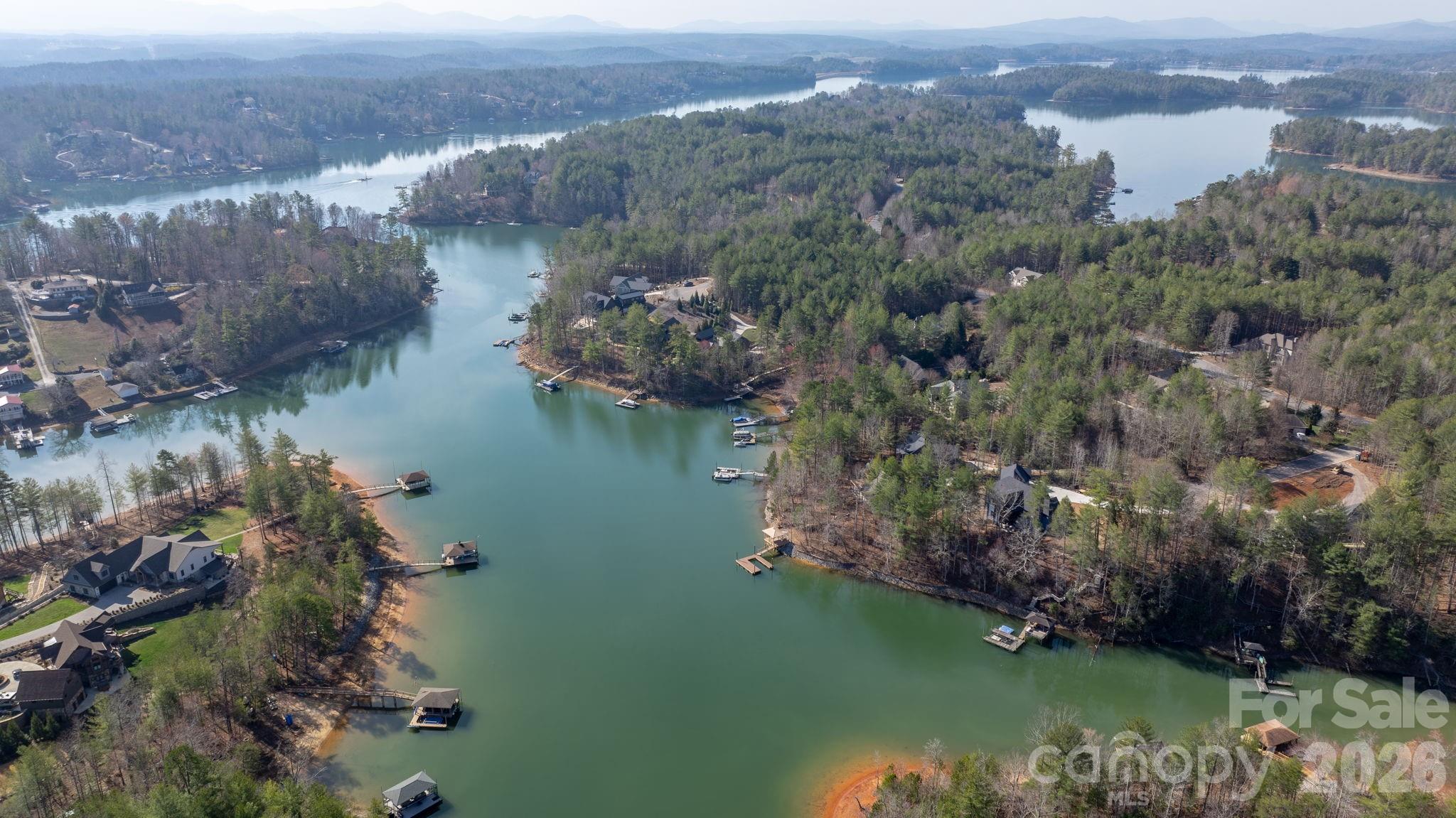 2084 Starlight Lane Morganton, NC 28655 - Photo 28 of 28 an aerial view of green landscape with trees houses and lake view