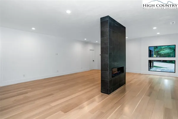 a room with cabinets and a wooden floor