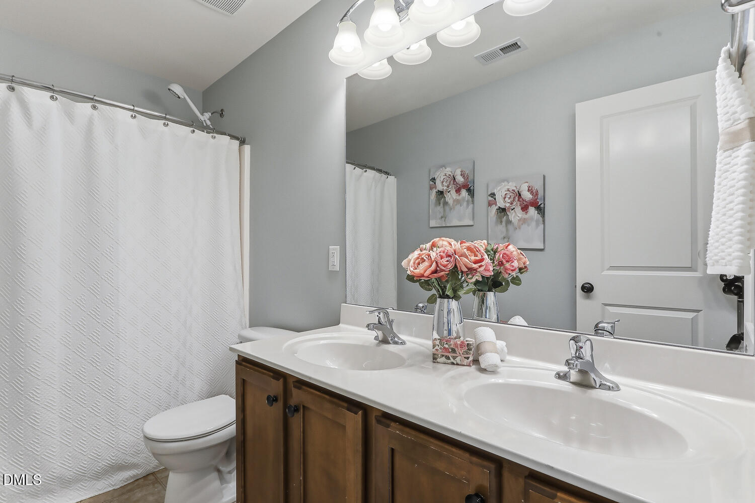 441 Virginia Water Drive Rolesville, NC 27571 - Photo 12 of 20 a bathroom with a sink a toilet and a mirror