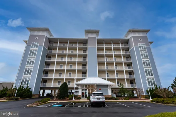 a front view of a building with street