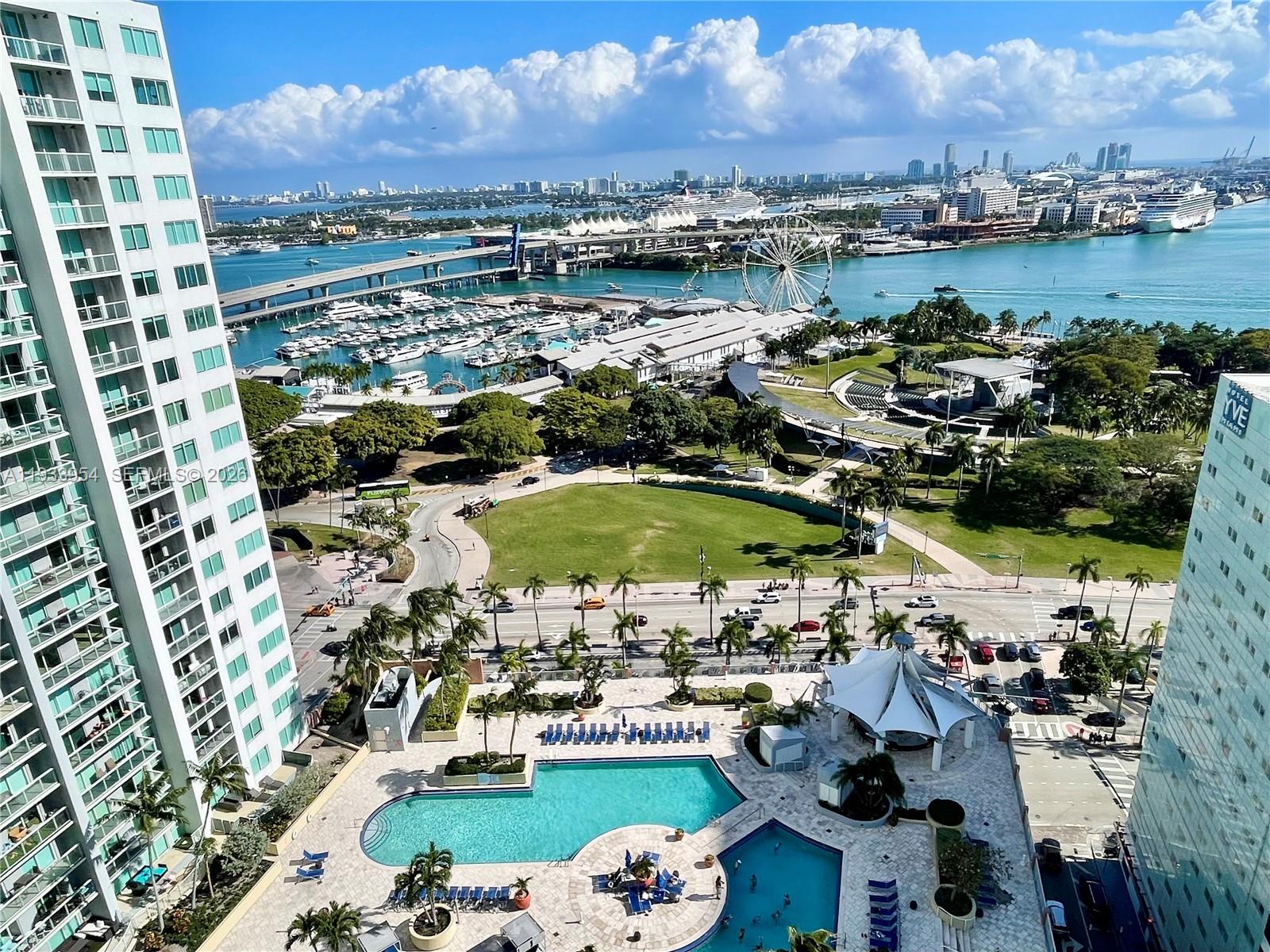 253 Northeast 2nd Street, Unit 2409 Miami, FL 33132 - Photo 1 of 61 Waterfront view from the balcony