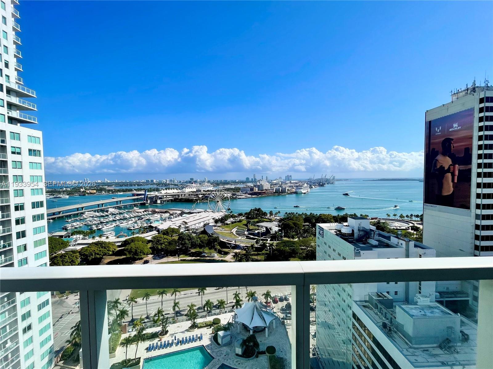 253 Northeast 2nd Street, Unit 2409 Miami, FL 33132 - Photo 4 of 61 a view of a lake from a balcony
