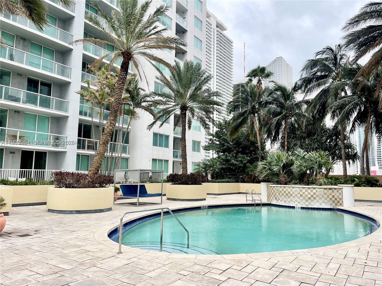253 Northeast 2nd Street, Unit 2409 Miami, FL 33132 - Photo 48 of 61 a view of a swimming pool with a patio