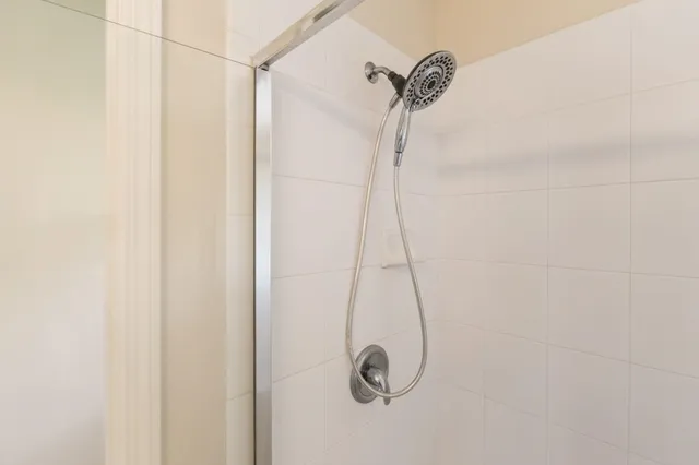 a close view of shower tap