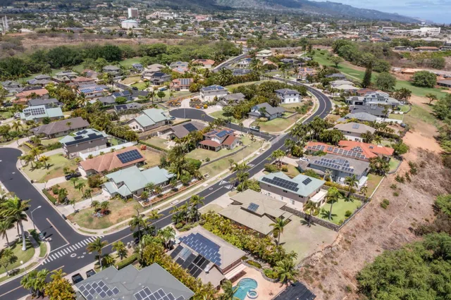 an aerial view of multiple house