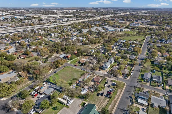 an aerial view of a city