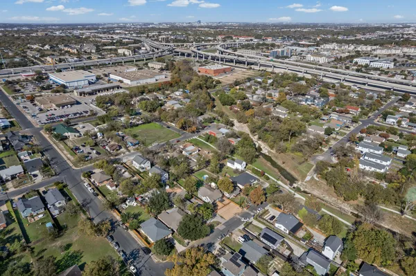 an aerial view of a city