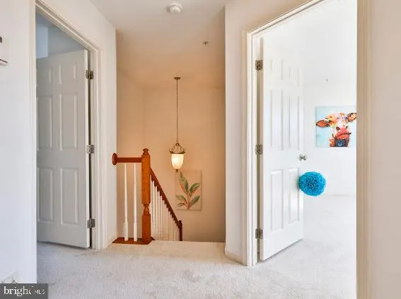 an empty room with windows and ceiling fan view