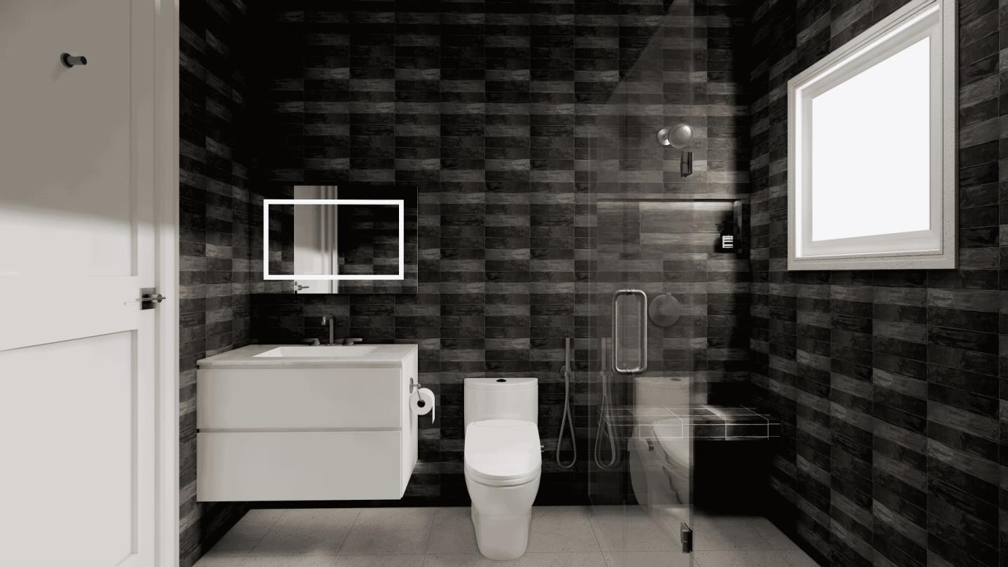 8 Bel Aire Road San Mateo, CA 94402 - Photo 20 of 26 a bathroom with a toilet a sink and a window