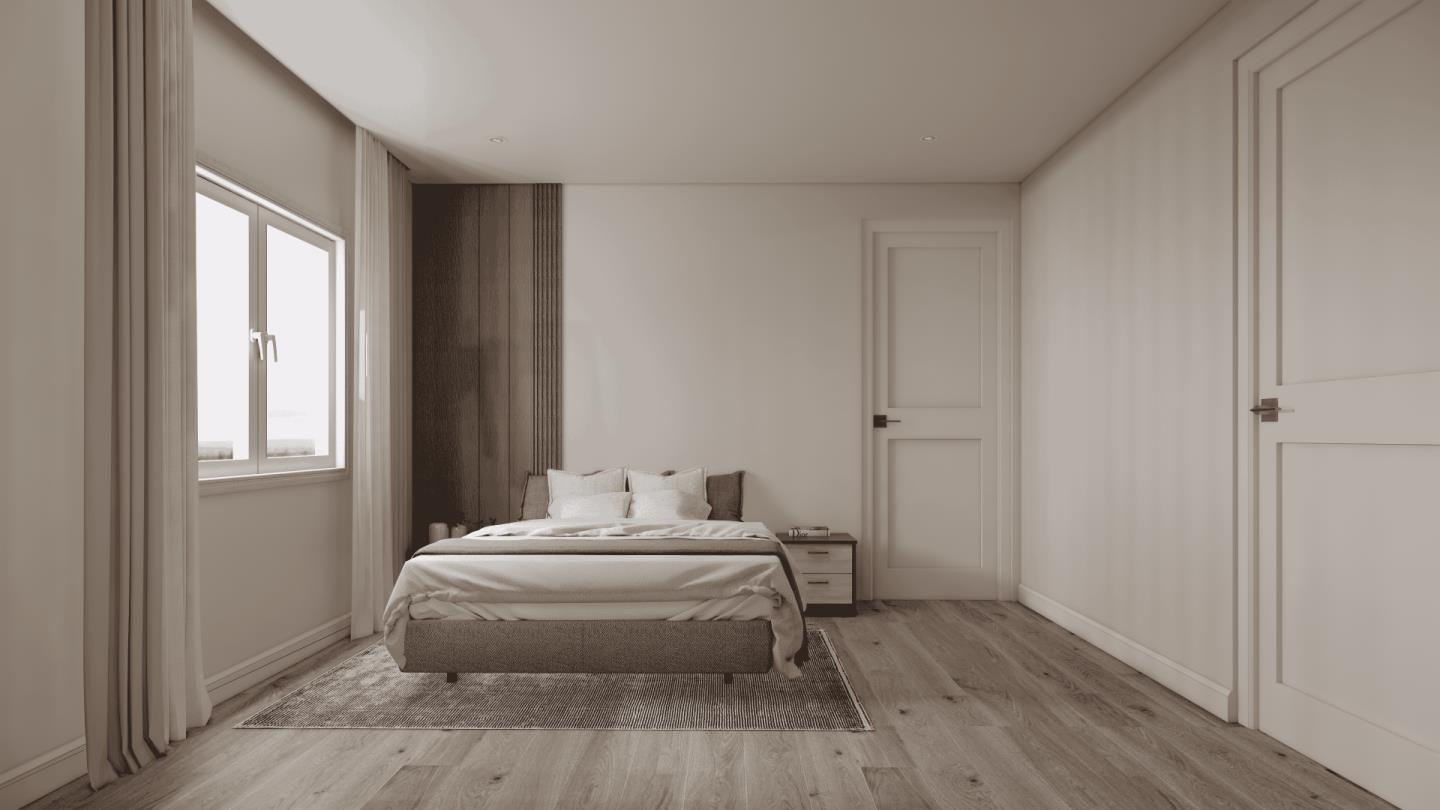 8 Bel Aire Road San Mateo, CA 94402 - Photo 21 of 26 a bedroom with a bed and wooden floor