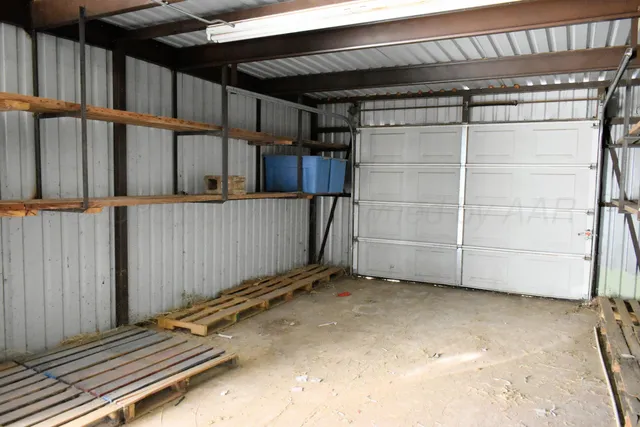 a view of a garage
