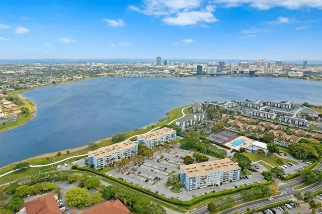 a view of lake and city