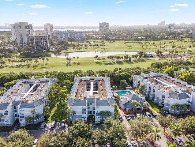a view of a building with a street