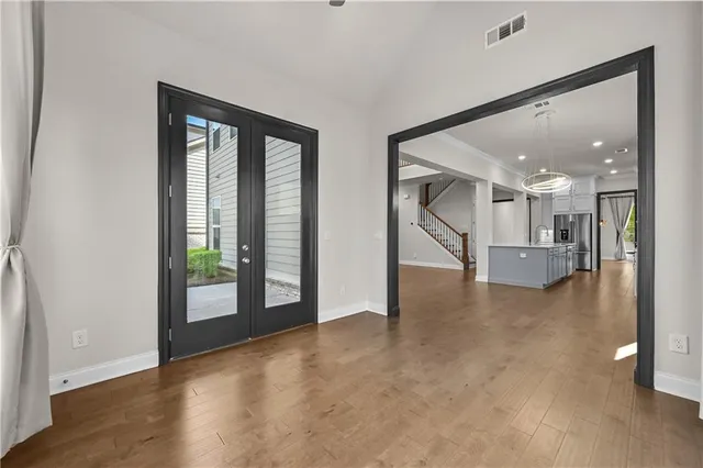 a view of an empty room and window