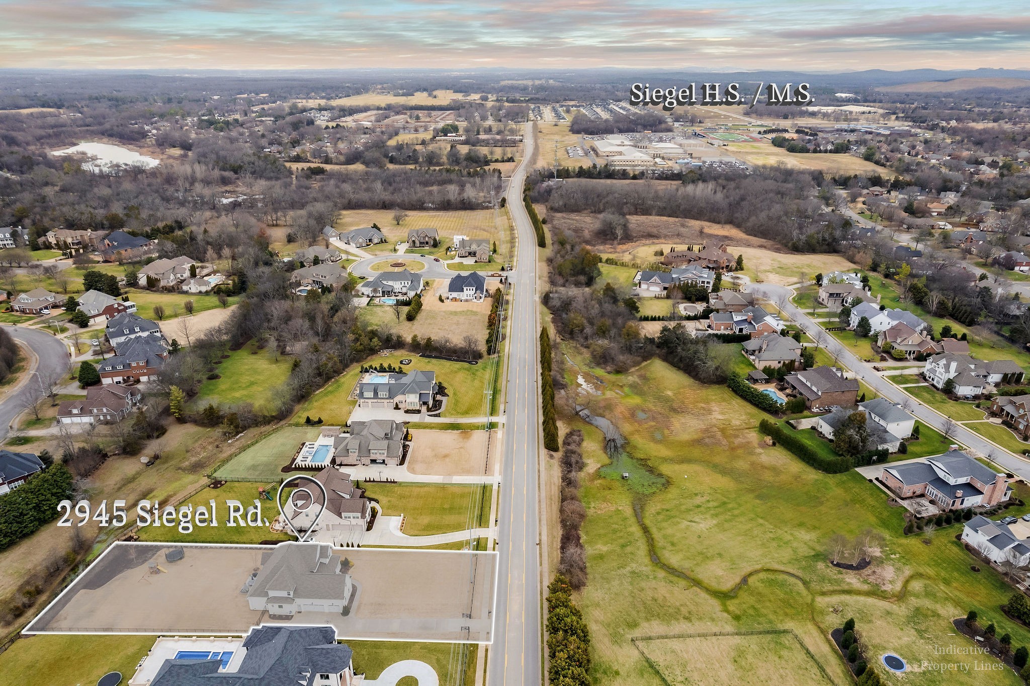 2945 Siegel Road Murfreesboro, TN 37129 - Photo 57 of 59 an aerial view of residential houses with outdoor space