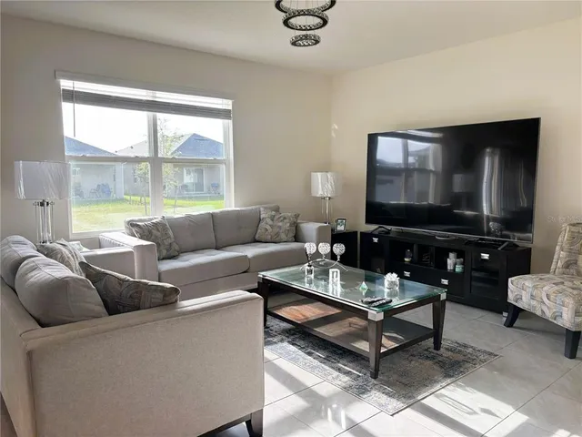 a front view of building with yard