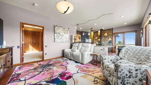 a living room with furniture and a couch