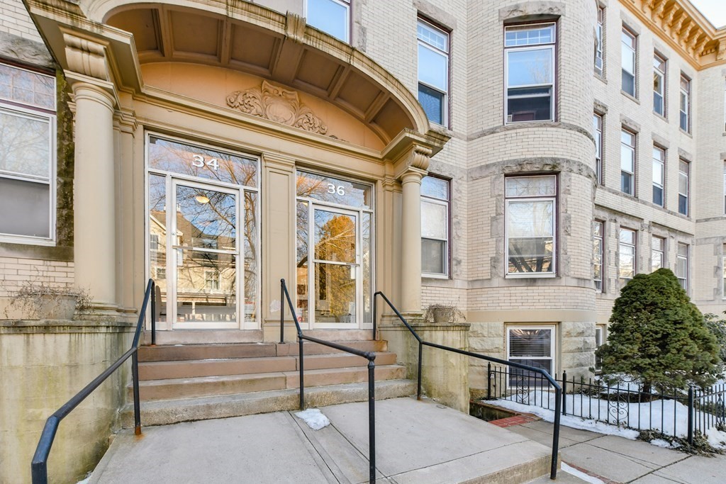 a view of a building with a window