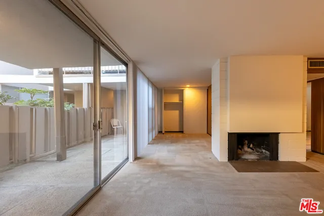 a view of a livingroom with a fireplace
