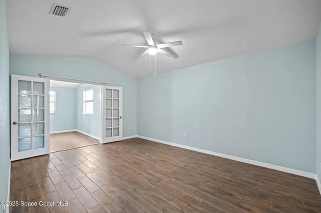 a view of a trees in a yard