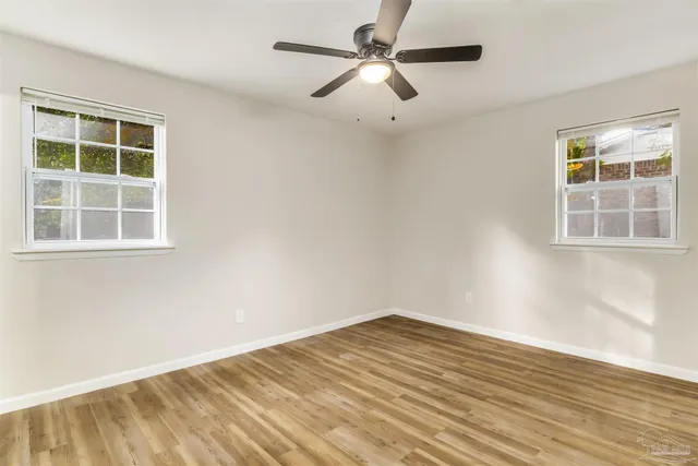 an empty room with a window