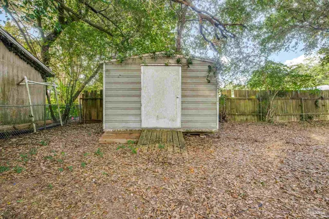 a backyard of a house