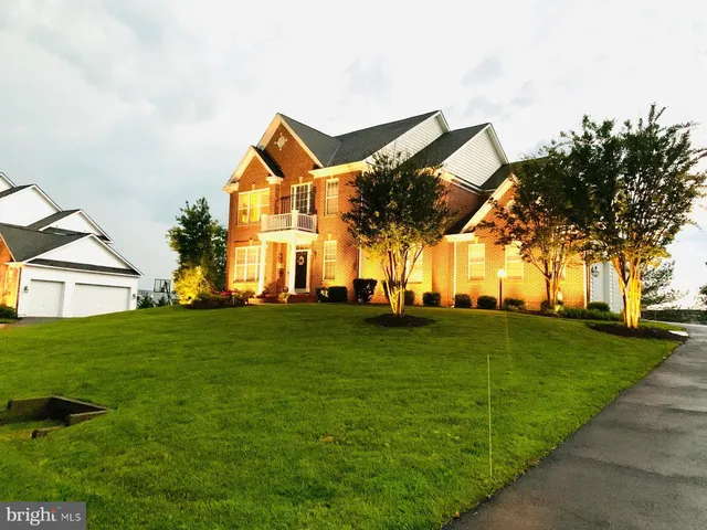 a view of a house with a big yard and a large tree