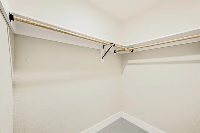 a view of small space with racks on the wall