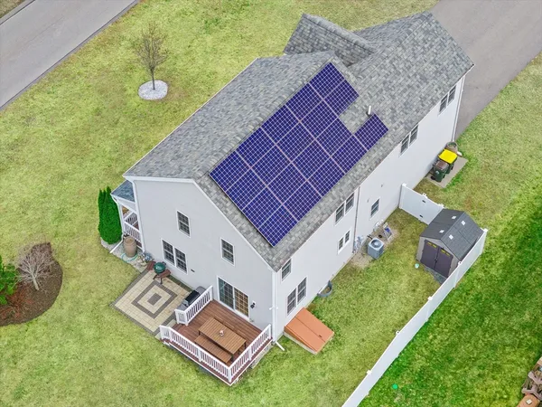 an aerial view of a house