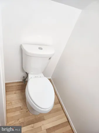 a close view of a toilet in a bathroom