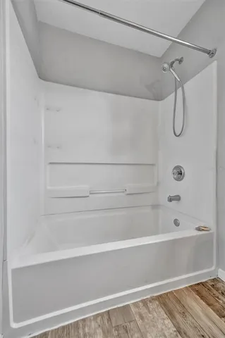 a aerial view of a house with a yard