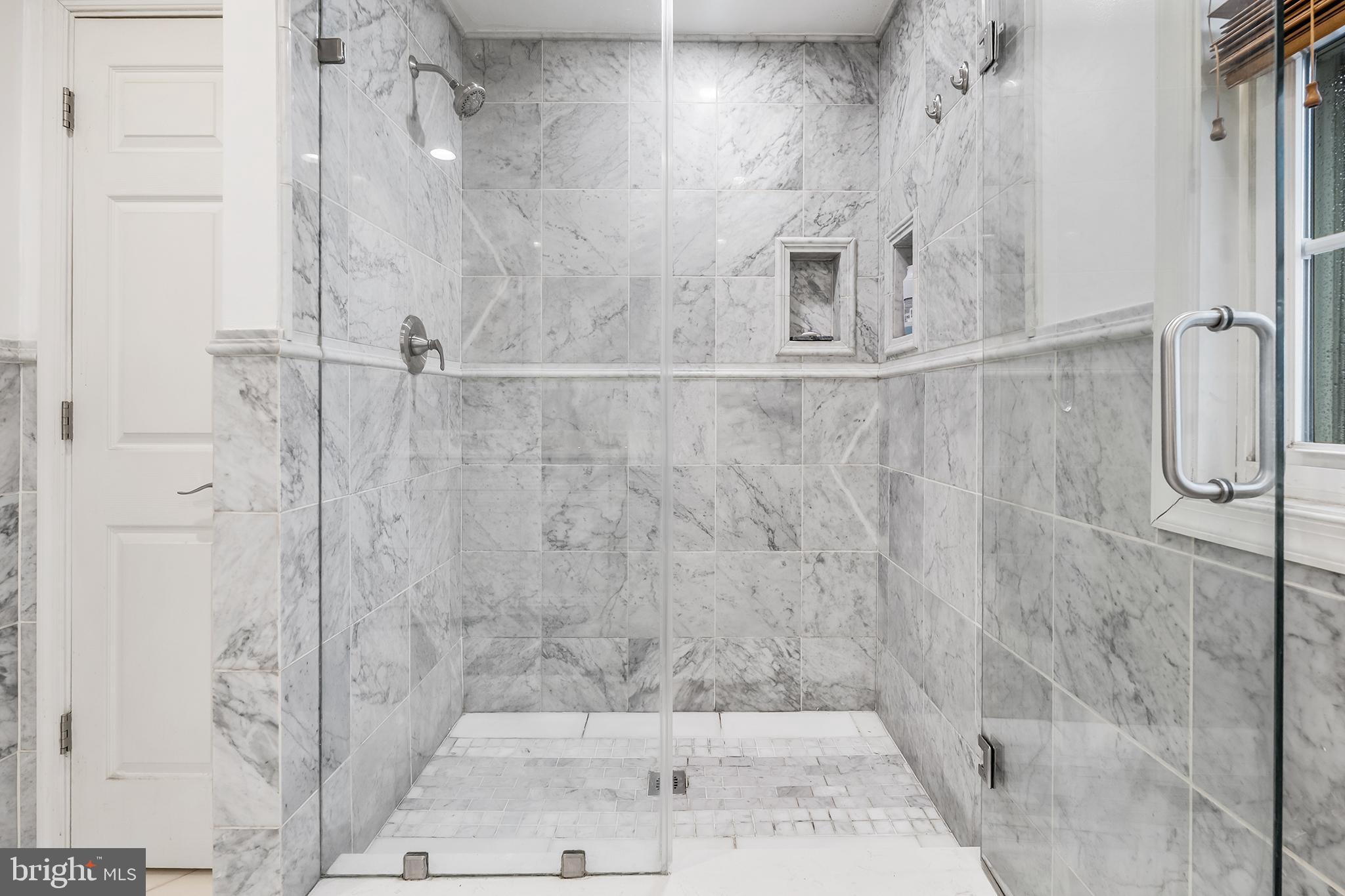 541 Stanford Road Fairless Hills, PA 19030 - Photo 19 of 30 Luxurious marble shower with glass enclosure.