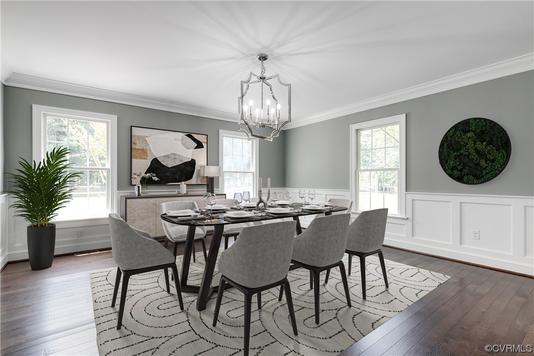 14221 West Salisbury Road Midlothian, VA 23113 - Photo 11 of 43 a view of a dining room with furniture window and wooden floor