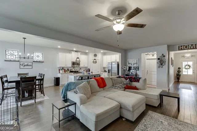 a living room with furniture