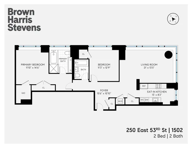 $1,795,000 | 250 East 53rd Street, Unit 1502 | Midtown East
